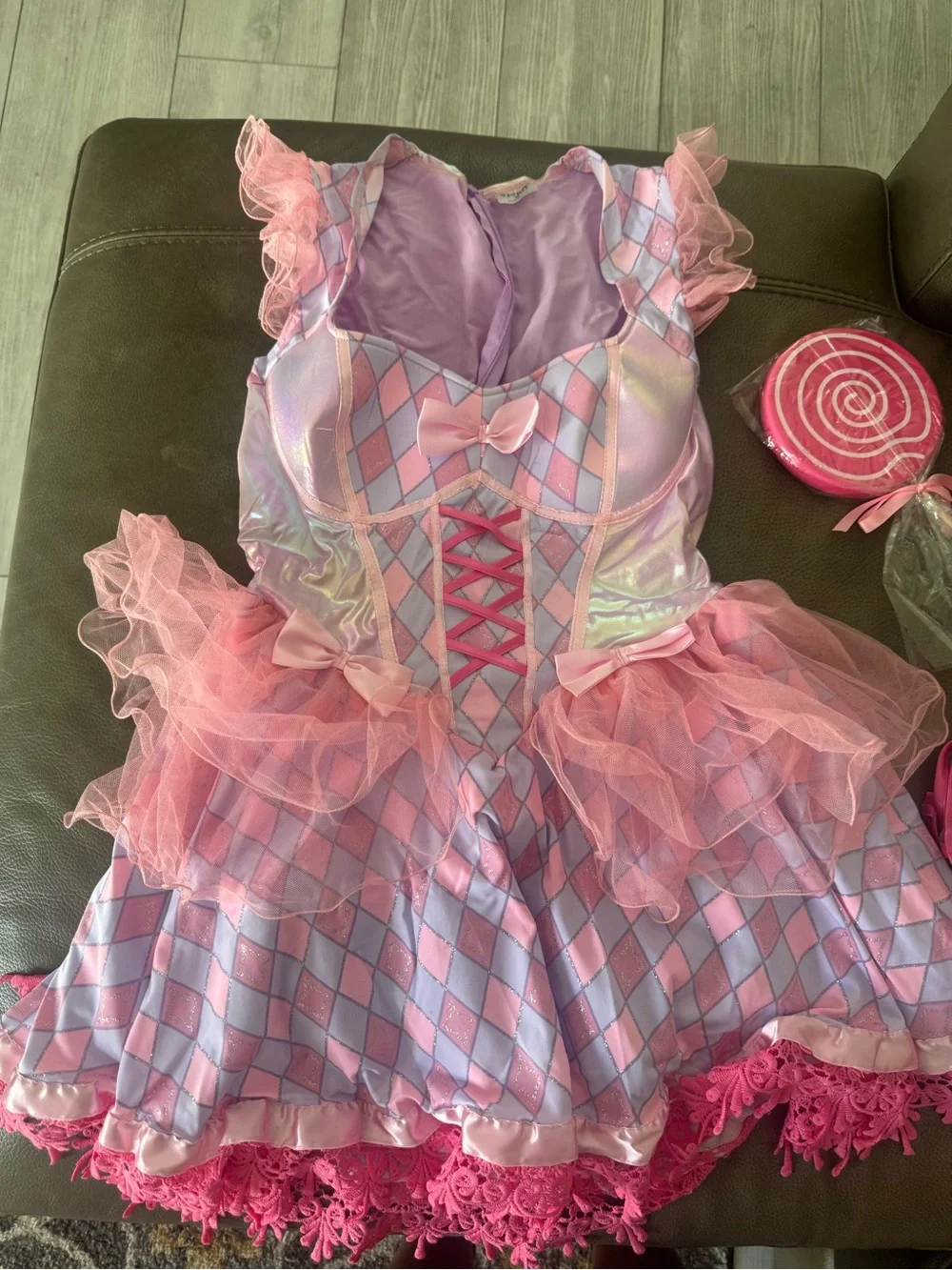 Spirit Cotton Candy Clown Costume - Pink - Picture 2 of 12